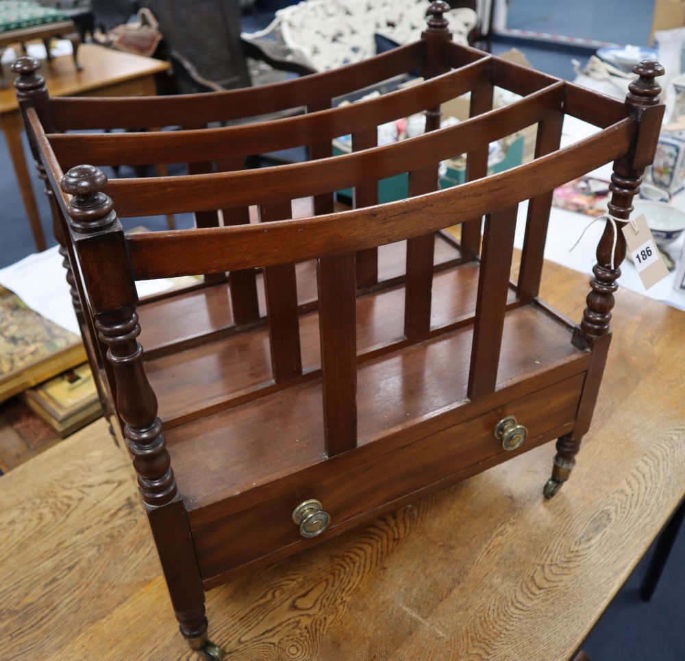 A Regency mahogany Canterbury, width 51cm